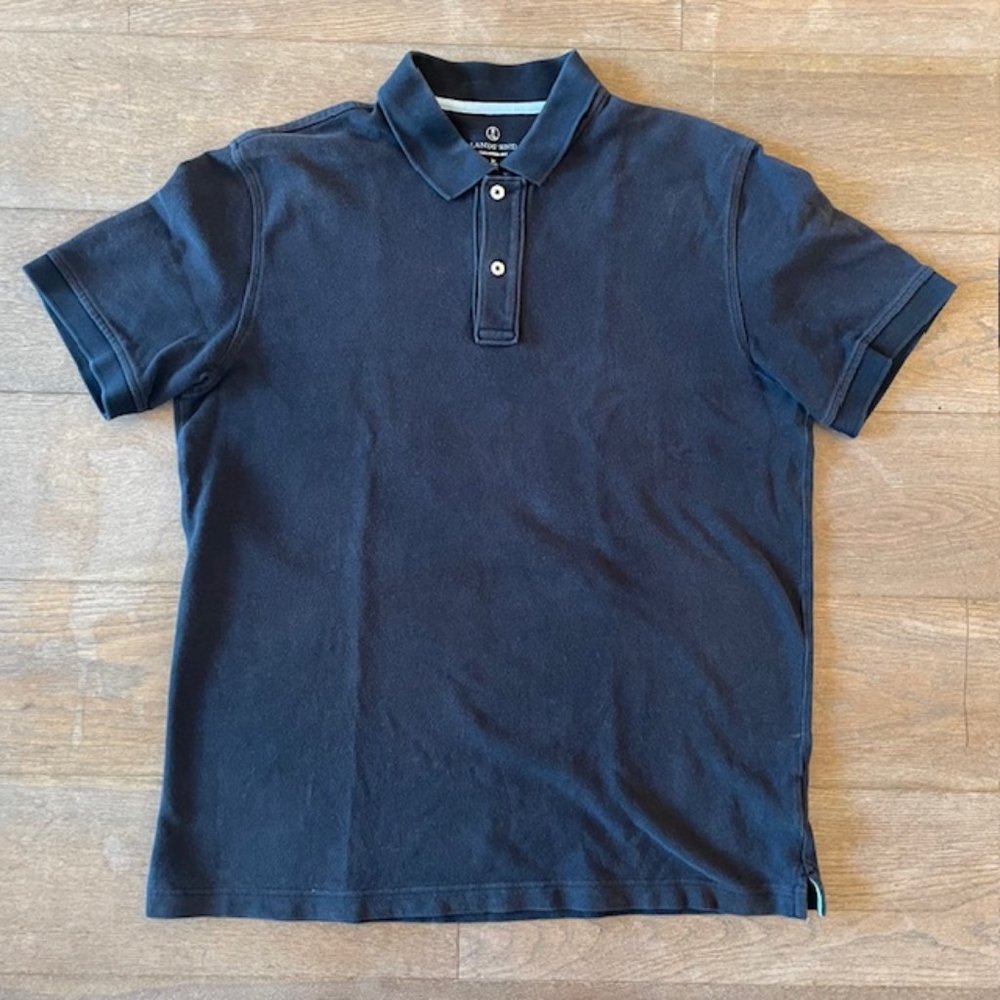 Lands' End Tailored Fit Navy Polo Shirt